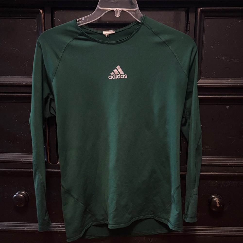 Adidas Men's Forest Green Long Sleeve Compression Tee